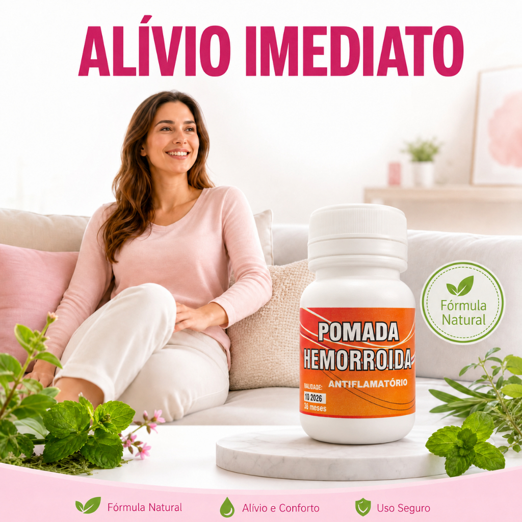 Creme Pomada para Hemorroidas – Alívio da Dor, Inchaço, Sangramento, Fissuras e Coceira | Fórmula com Ervas Naturais