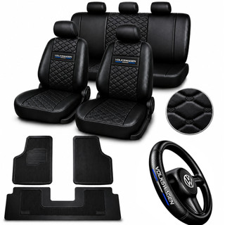 Capa Banco Carro Automotivo Couro Para Modelo Volks Gol Polo Voyage Golf tapete de carro …