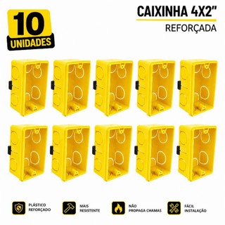 CAIXINHA DE LUZ 4X2 REFORÇADA — KIT COM 10 UNIDADES