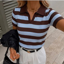 Blusa Feminina Modal Elegante Manga Curta Verão Fresquinha
