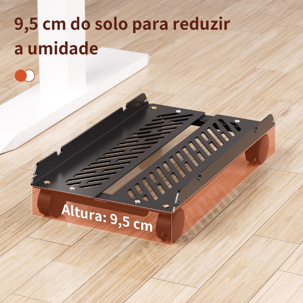Suporte Para Cpu Computador Ajustavel Rodizios até 20kg