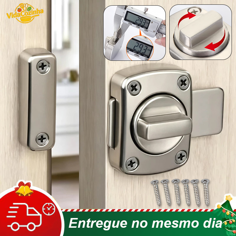 Fechadura Trava De Segurança liga de zinco Porta De Aço Inox Tranca Tranca Anti Roubo para Porta, Fácil Instalação