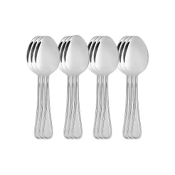 Conjunto 12 Colheres de Sobremesa Aço Inox Avalon Wolff 18 cm para Doces Bolos Mousses Frutas Mesa Posta Uso Diário Casa