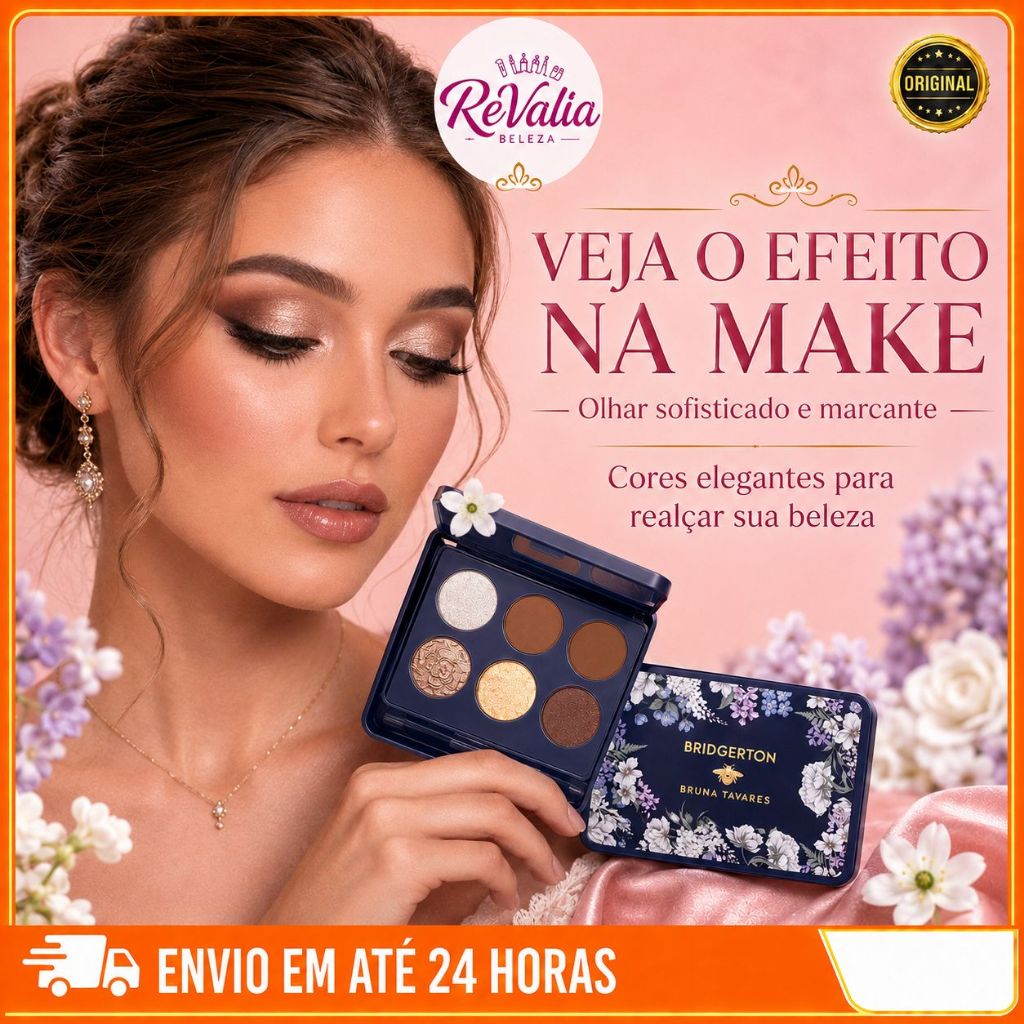 Paleta de Sombras Bruna Tavares Bridgerton 6 Cores Matte e Cintilante Original