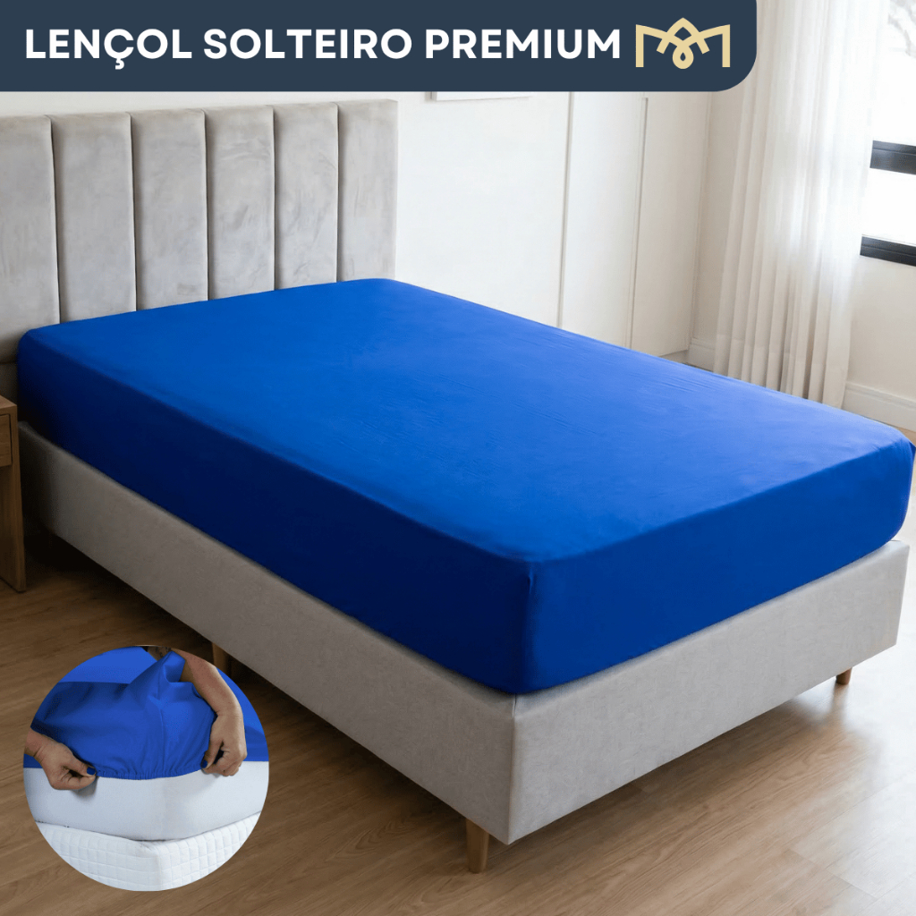 Lençol Solteiro Padrão Avulso Percal 170 Fios C/ Elástico Toque Macio Suave E Confortável Premium
