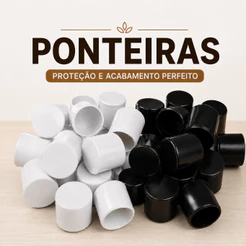 24pçs Ponteira Protetora Pé De Cadeira e Mesa Tubular Externa em PVC Kit para 6 cadeiras