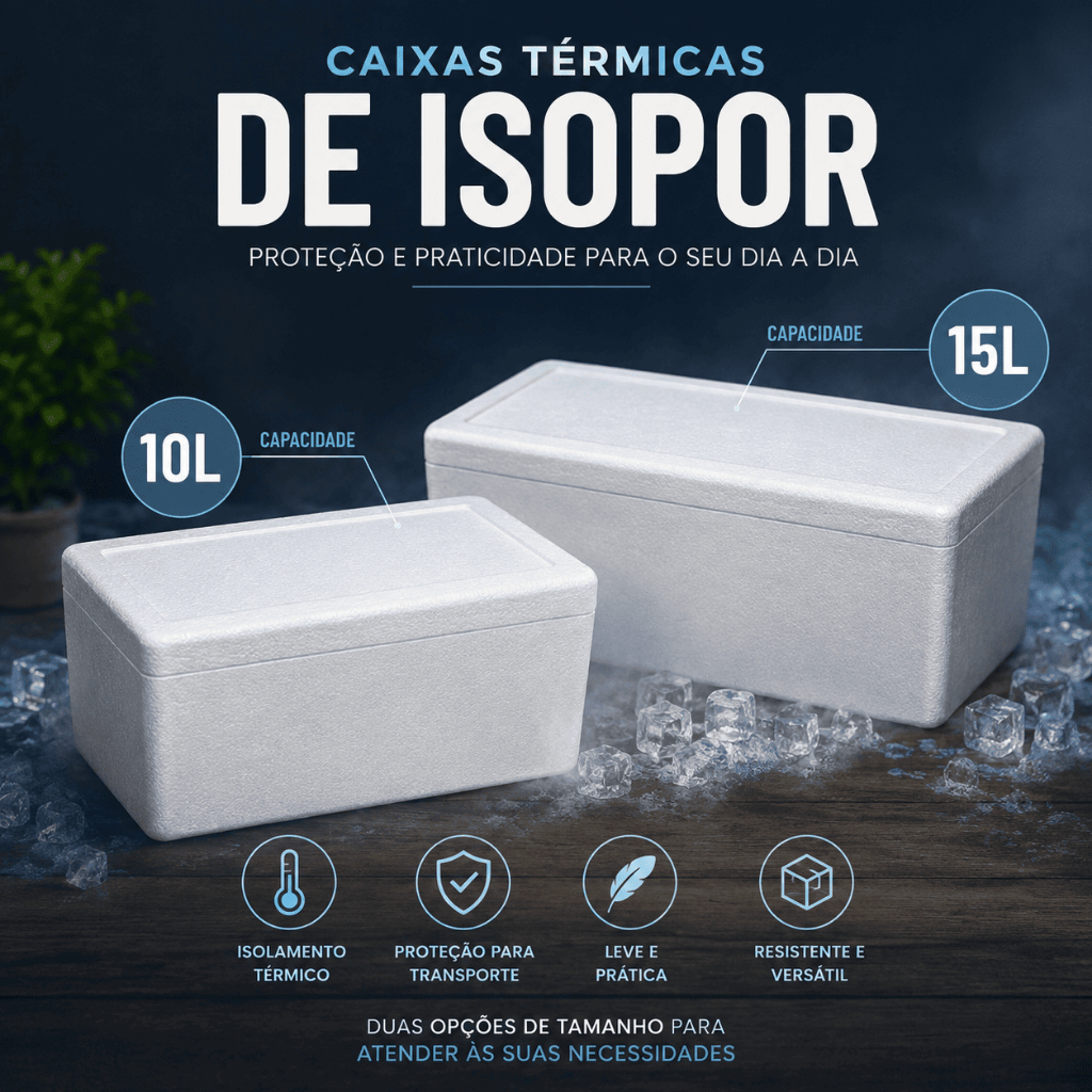 Caixa Térmica de Isopor 10L 15L Caixa de Isopor para Transporte e Conservação