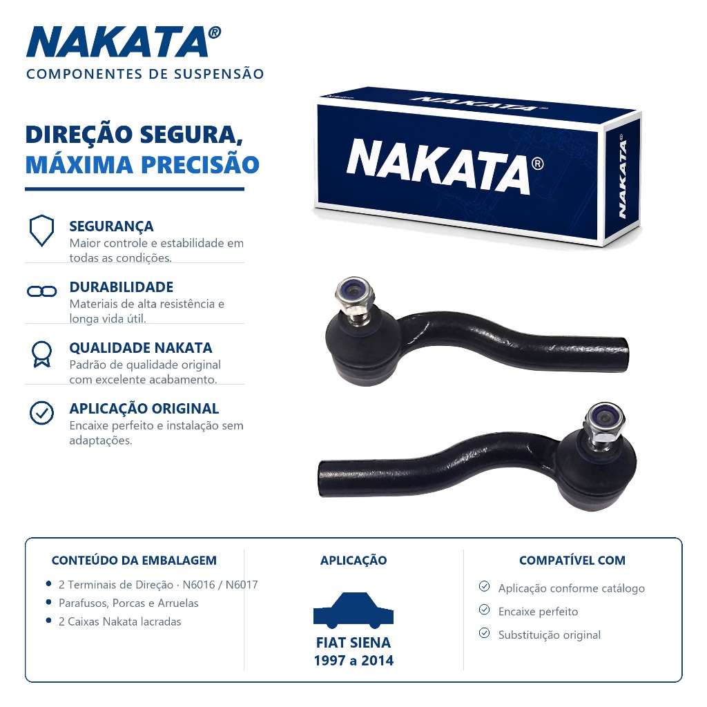 Par Terminal Direção FIAT SIENA 1997 a 2014- Nakata