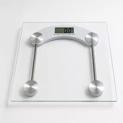 Balança Corporal 180kg Transparente Quadrada Digital De Vidro Temperado Premium + Pilhas inclusas