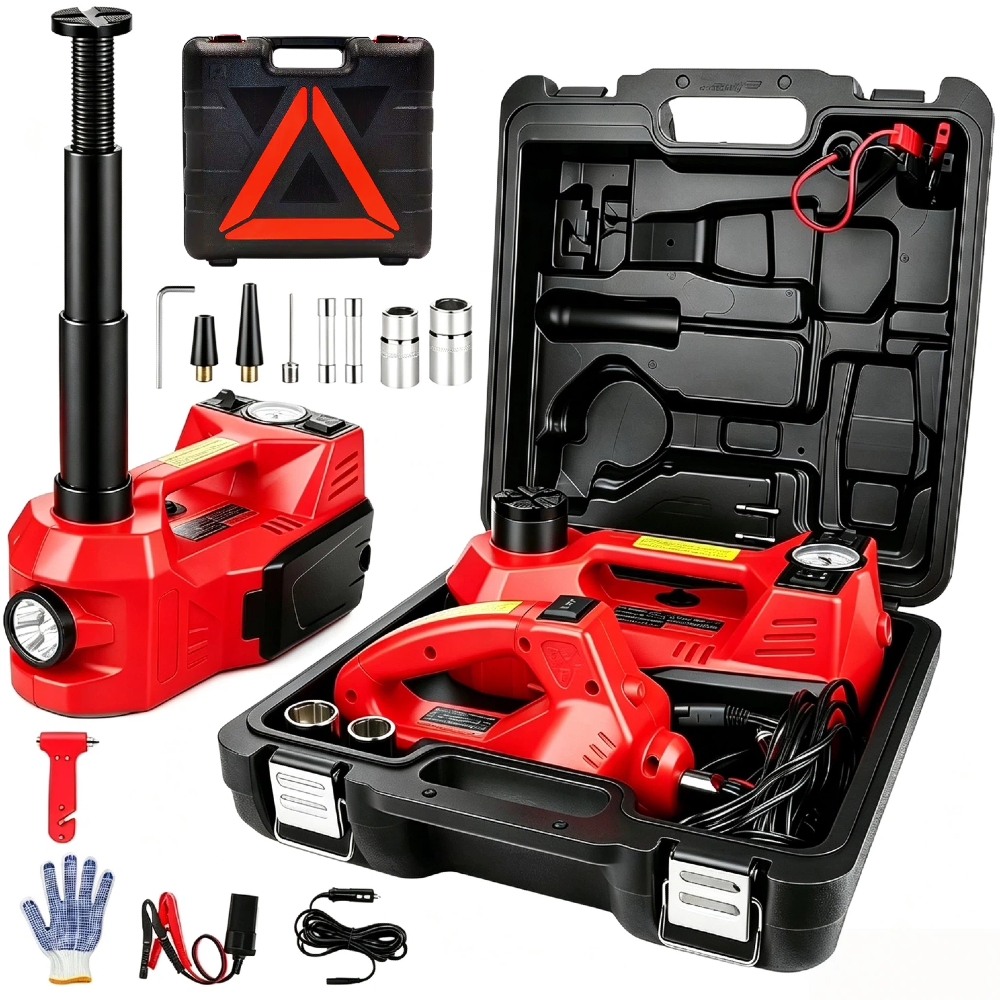 Kit De Macaco Elétrico Para Carro 5t 12v Caixa de Ferramentas Portátil com Com Chave De Impacto e Luz LED de Emergência