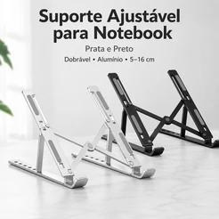 Suporte Notebook em Alumínio Ajustável Dobrável Ergonômico para Tablet Ipad Portátil