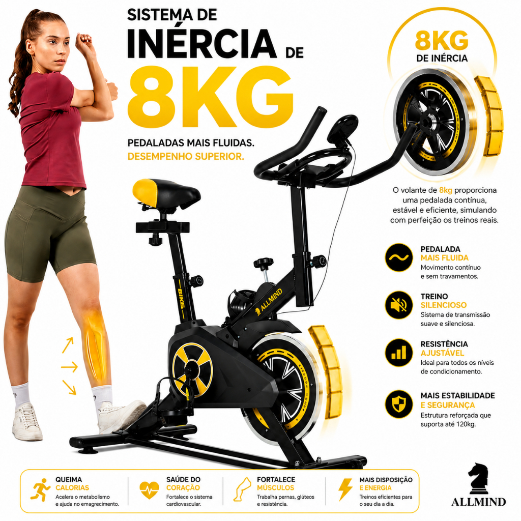 Bicicleta Bike Ergometrica Spinning Academia Fitness Profissional Sport Profissional
