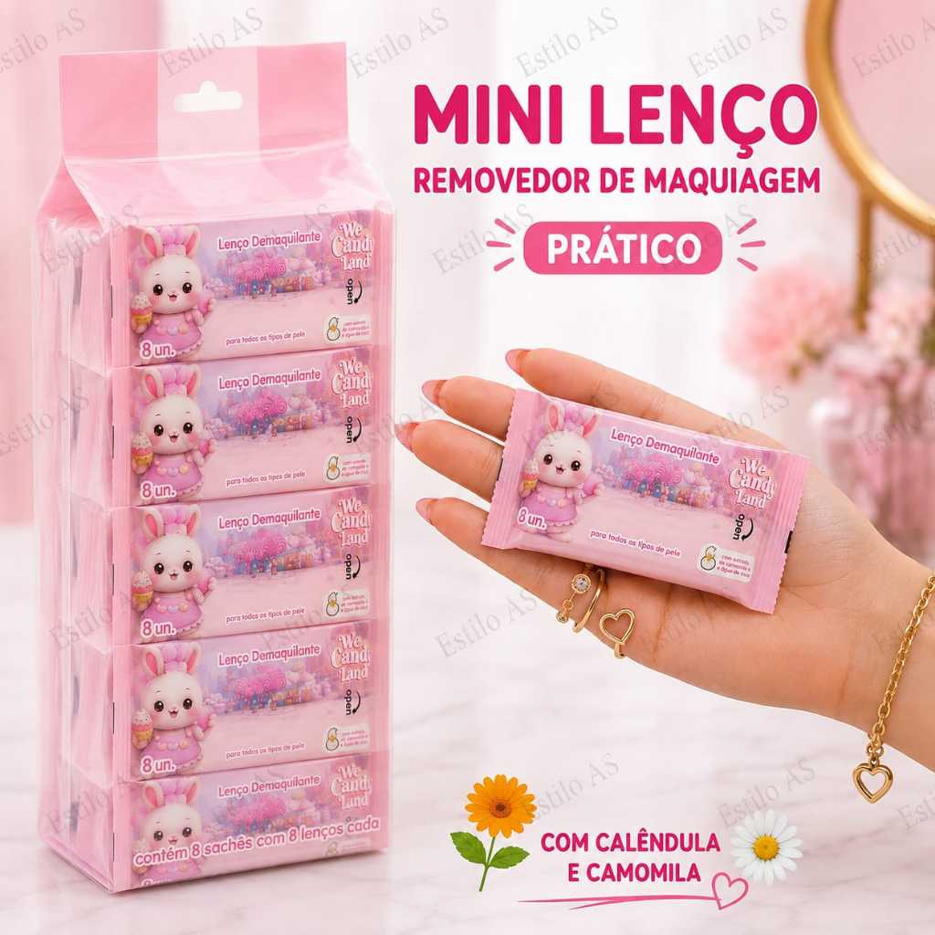 Lenço Umedecido Demaquilante Removedor Vivai / We Cand Remove Maquiagem Limpeza Facial Prático