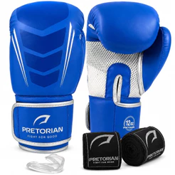 Kit Luva de Boxe e Muay Thai / kickboxing Core Fx2 Pretorian Luva Profissional + 2 Bandagens 3.5m + Protetor Bucal