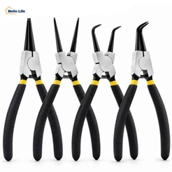 Kit Alicates para Anel de Trava LUATEK 4 Peças 143mm Pontas Retas e Curvas