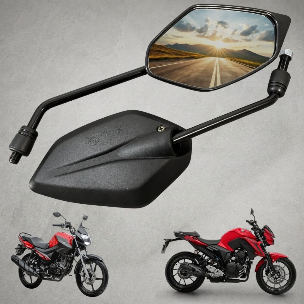Retrovisor Espelho Par Yamaha Fazer 150/ Factor 150/ Fazer 250/ Xtz 150 Crosser/ Rosca Inversa M10