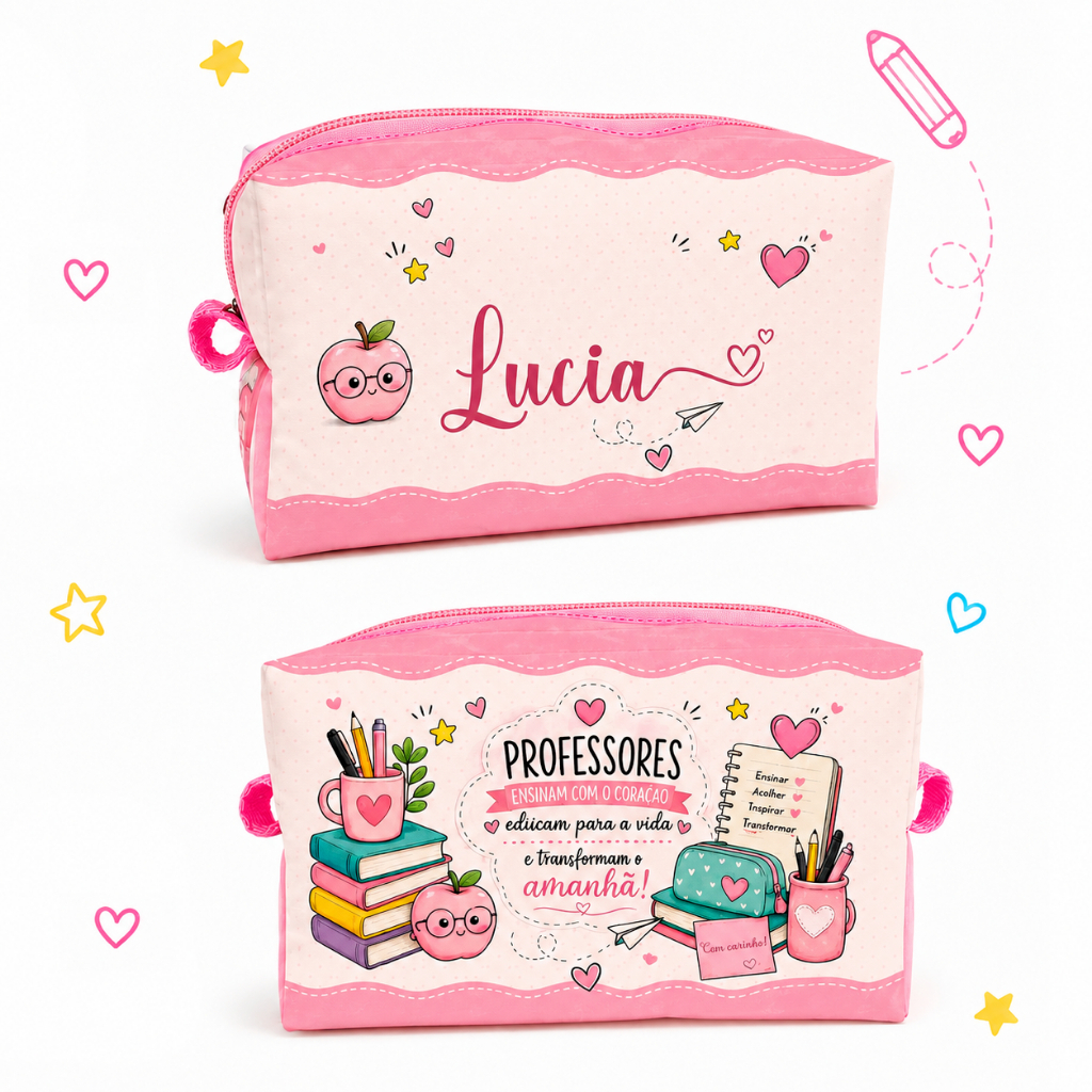 Necessaire personalizada estojo lembrancinha presente, professor, casamento, aniversário, natal