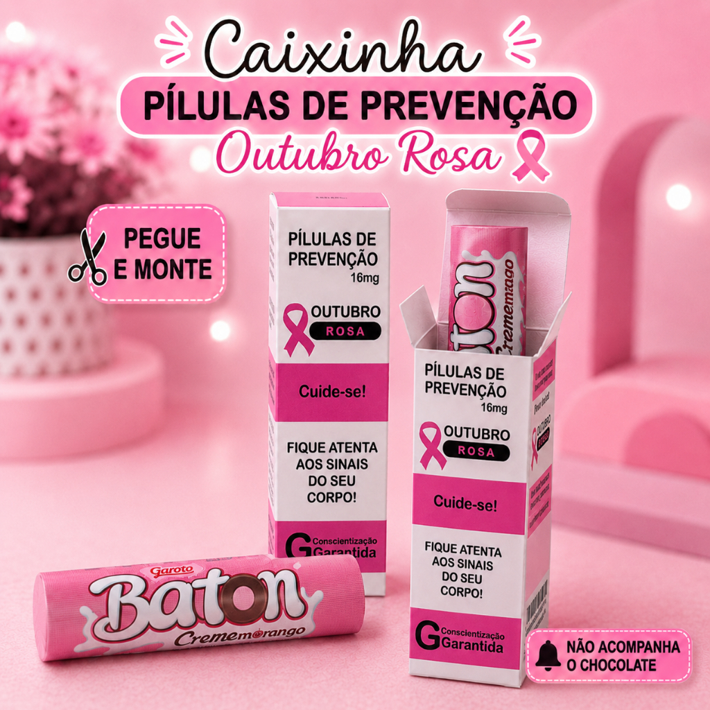 Caixinha Outubro Rosa Lembrancinha pra clientes | Mimos