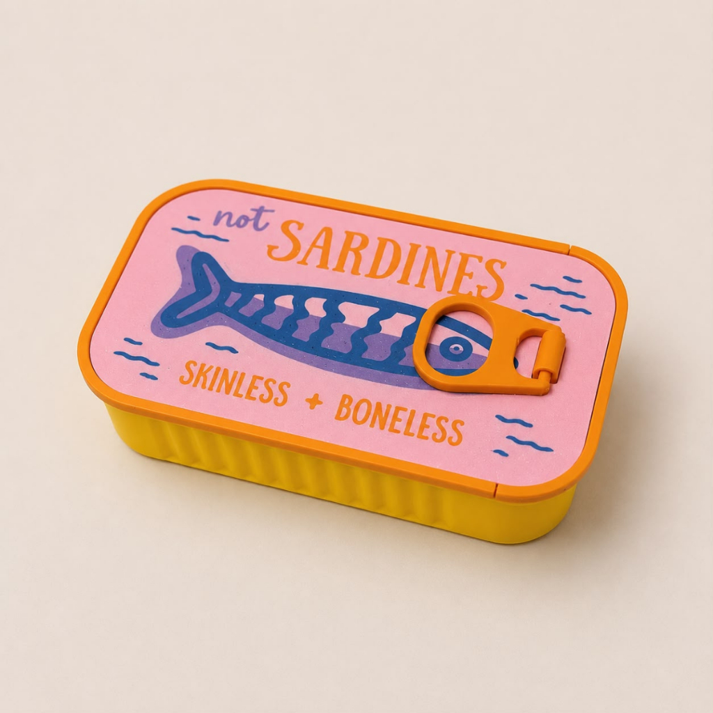 Porta Joias Lata de Sardinha Criativo Organizador Viagem, Caixa  para Joias Travel Size Vintage! TOP