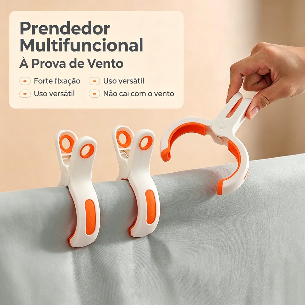Kit 5 Prendedor Multifuncional Grande À Prova de Vento para Cobertor Lençol Roupa Mola Reforçada Antiderrapante