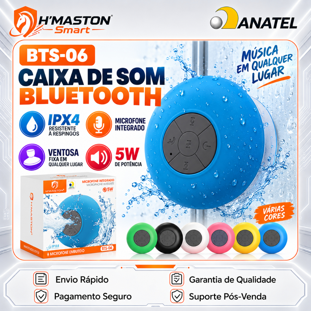 H'Maston BTS-06 IPX4 Caixinha De Som Bluetooth Portátil Som Caixa Bluetooth Caixa De Som Bluetooth Caixa De Som Pequena