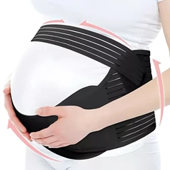 Cinta Apoio Barriga Ajustável Grávida Gestante Mulher Gravida Gestante Abdominal PRETA e ROSA