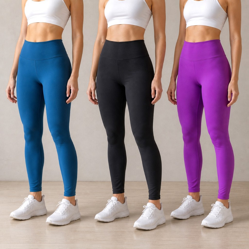 Kit 3 Legging Feminina Suplex 350 Cós Alto Academia Treino Fitness Não Transparente Cintura Alta Confortável 2026