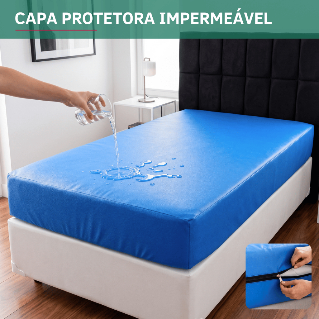 Capa de Colchão Impermeável Antialérgica Protetor colchão Solteiro Berço Casal e Queen Hospitalar