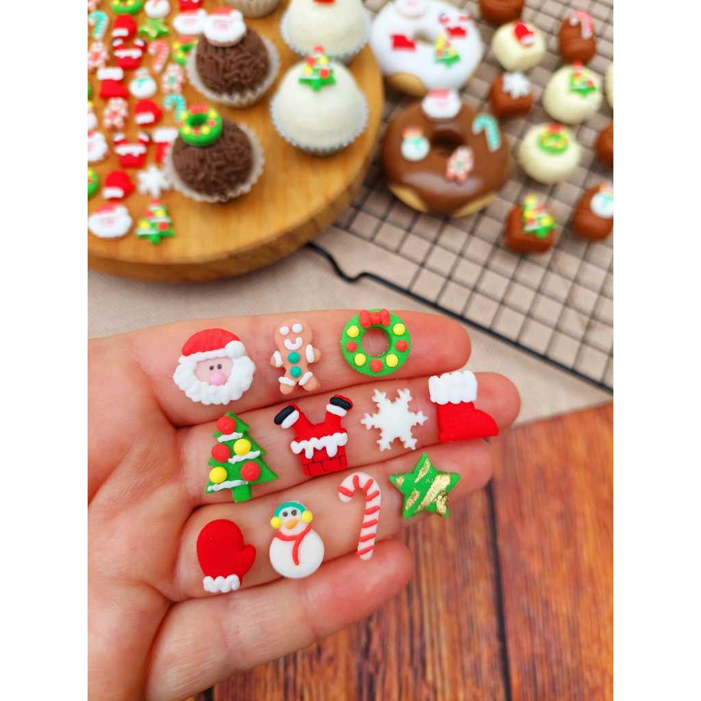 Mix Natal Sprinkles, Confeitos de Açúcar, Apliques Comestíveis ref. 02