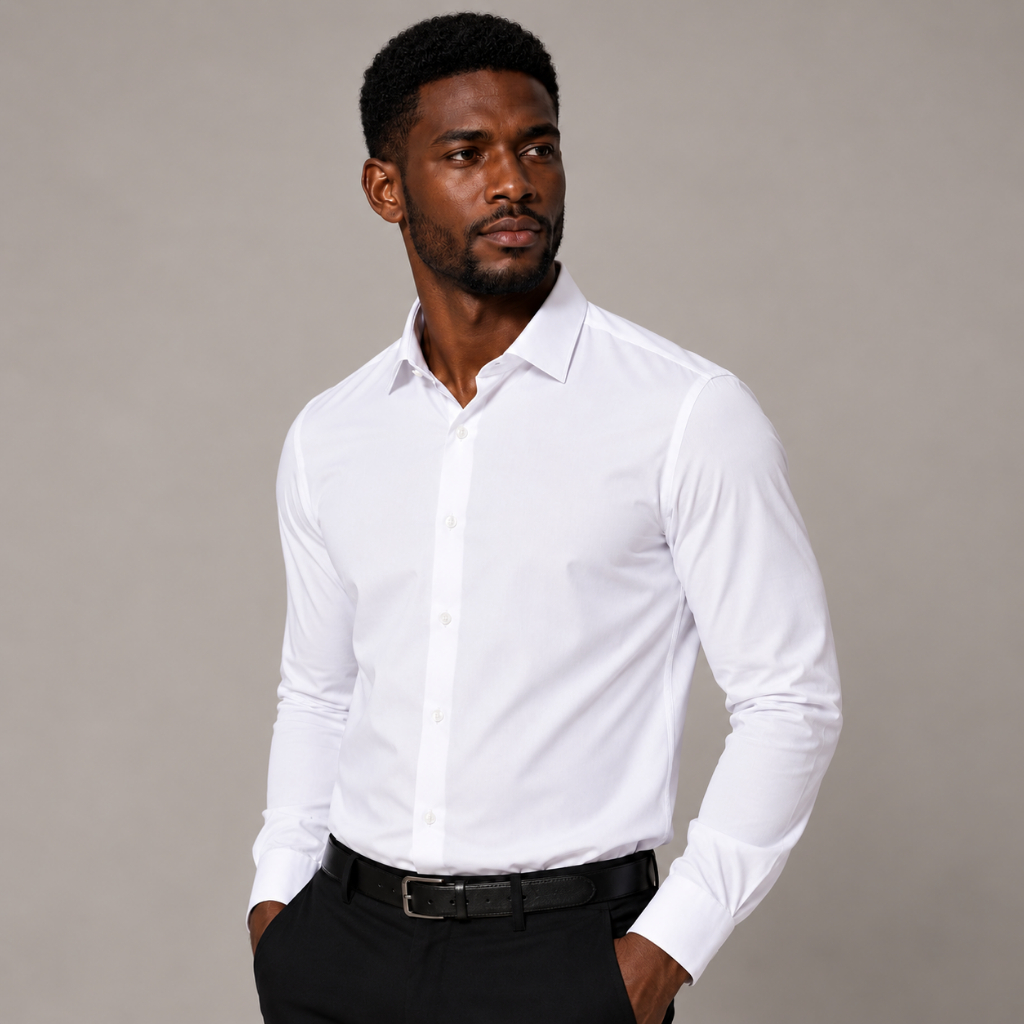 Camisa Social Masculina Manga Longa Slim Fit Muito Elastano com Botão Tecnológica