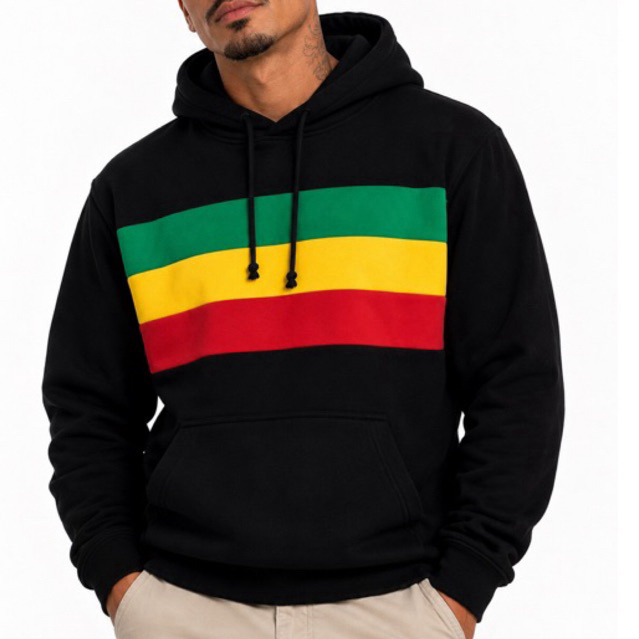 Moletom  Flanelado Reggae Com Capuz e Bolso canguru Blusa bob marley  Masculino  Casaco Inverno Confortável rastafari