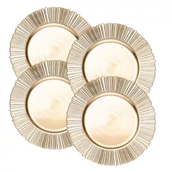 Sousplat / Jogo Americano de Plástico Solar Dourado 33cm — Kit 2, Kit 4 ou Kit 6 | WOLFF