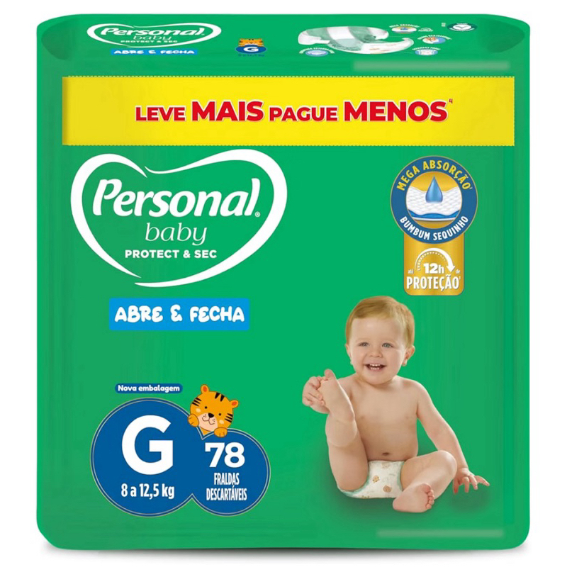 Fralda Personal Protect & Sec Tamanho G - com /78 Unidades