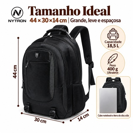 Mochila Executiva Reforçada Nytron Masculina Espaçosa escolar Trabalho de viagem · foto 2