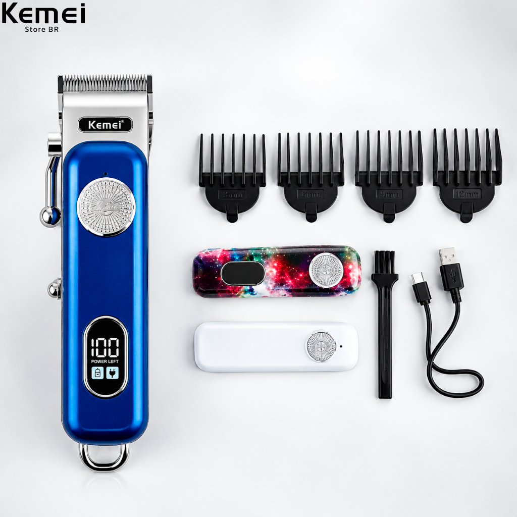 Kemei KM1895 Maquina De Barbear Masculina Aparador De Cabelo Profissional Máquina Corte Profissional