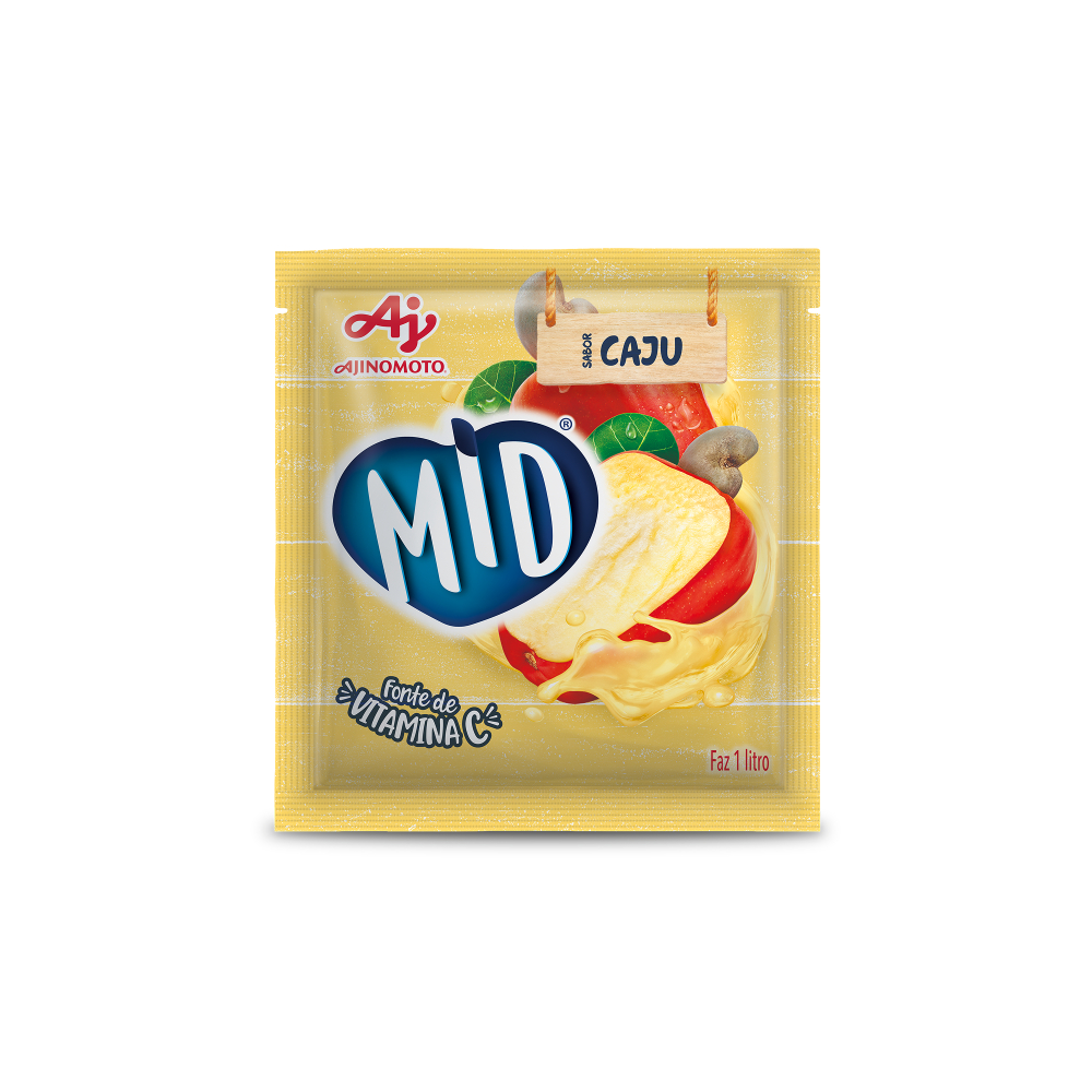 Kit Refresco em Pó MID® Sabor Caju Com 5 Unidades de 20g