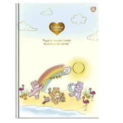 Caderno Brochura Capa Dura Colegial Ursinhos Carinhosos Costurado 160 Folhas - Animativa