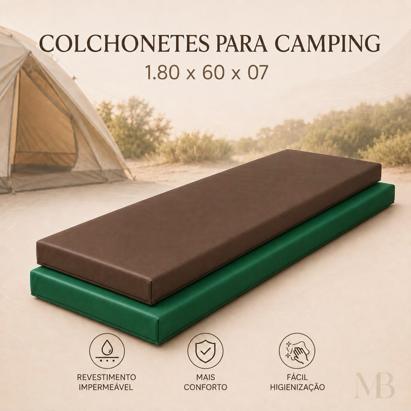 Colchonete Camping 1,80 x 60 x 7 cm Compacto Espuma D33 Impermeável Camping Mat Yoga Pilates