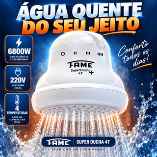 Chuveiro Ducha Elétrica Fame Super 4T 6800W 220V - Econômico e Resistente