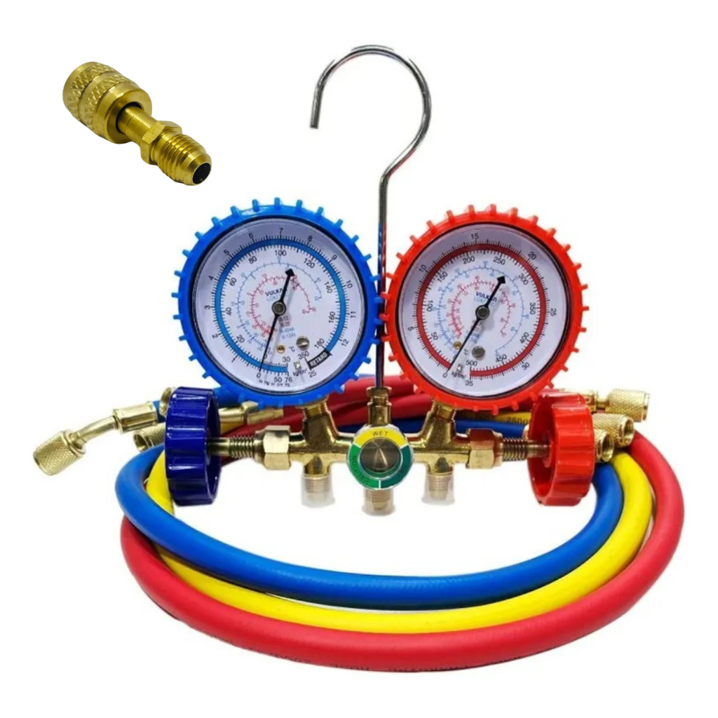 Manifold R12/R22/R134/R404 C/ Adaptador R410a Completo