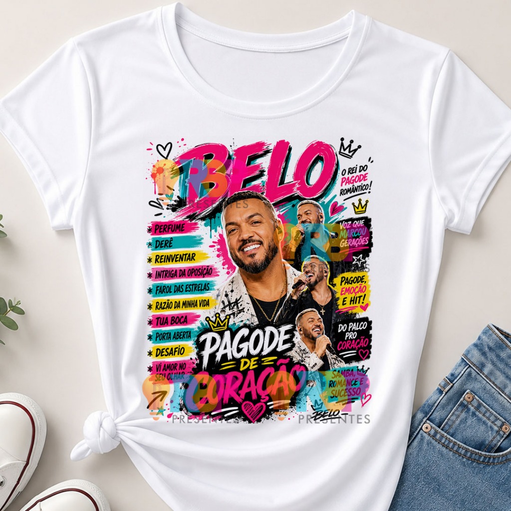 Blusa Babylook Feminina Camiseta T-Shirt Blusinha Minimalista Estilosa Estampada Personalizada BELO