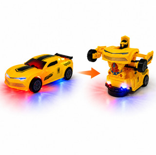 Carrinho Camaro Transformers Brinquedo Vira Robô Luz Som Bate Volta Carrinho Para Crianças