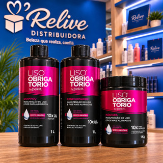 Kit Capilar PROFISSIONAL 03 itens Liso Obrigatório BELKIT de 1 LITRO Shampoo Condicionado…