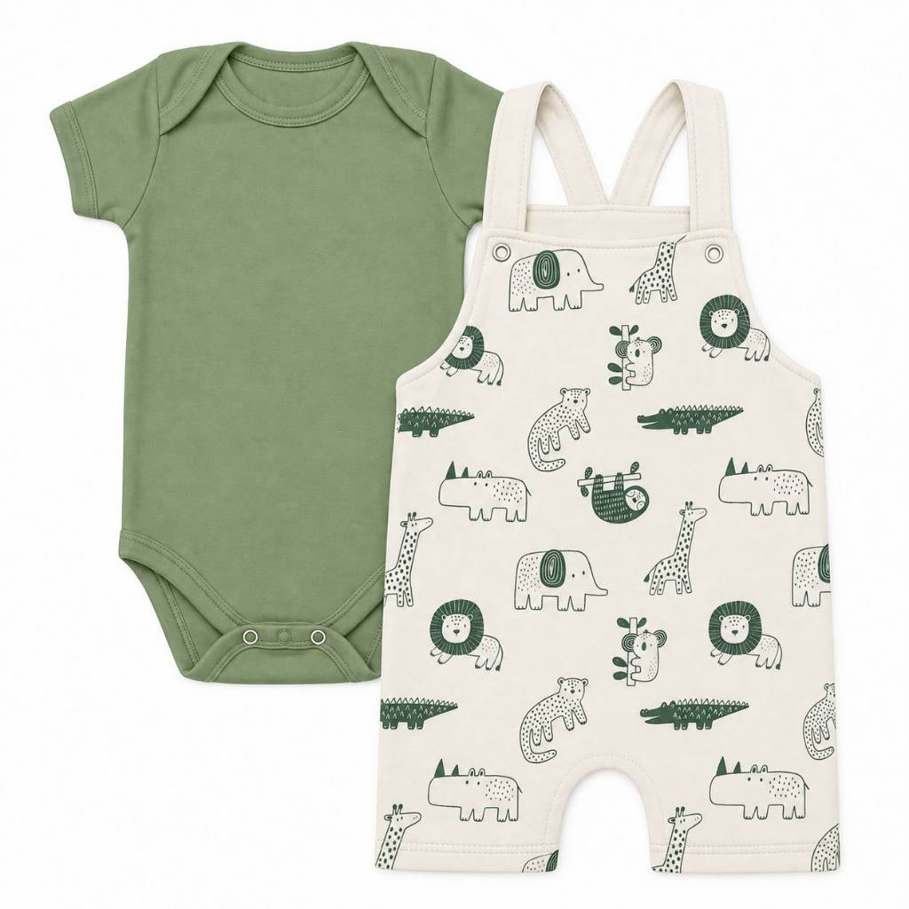Jardineira Bebê Menino Menina Roupas de Bebê Verão Conjunto de Bebê
