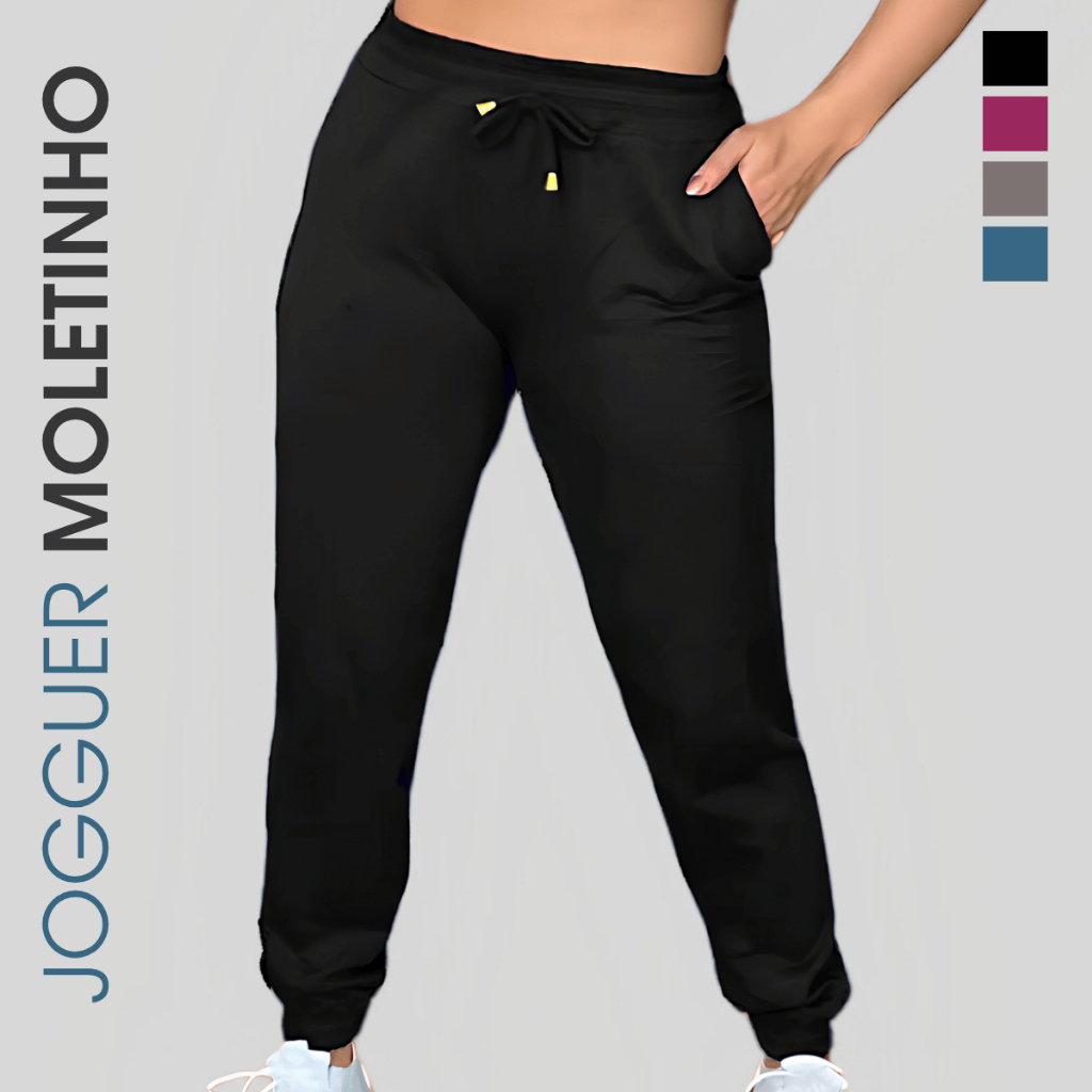 Calça Feminina Jogger Moletinho Calça Confortavel Estilosa Feminina