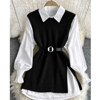 Conjunto Feminino 3 Peças Camisa Colete Cinto Conjunto Premium P ao GG Altíssima Qualidade e Caimento,Conjunto Atemporal