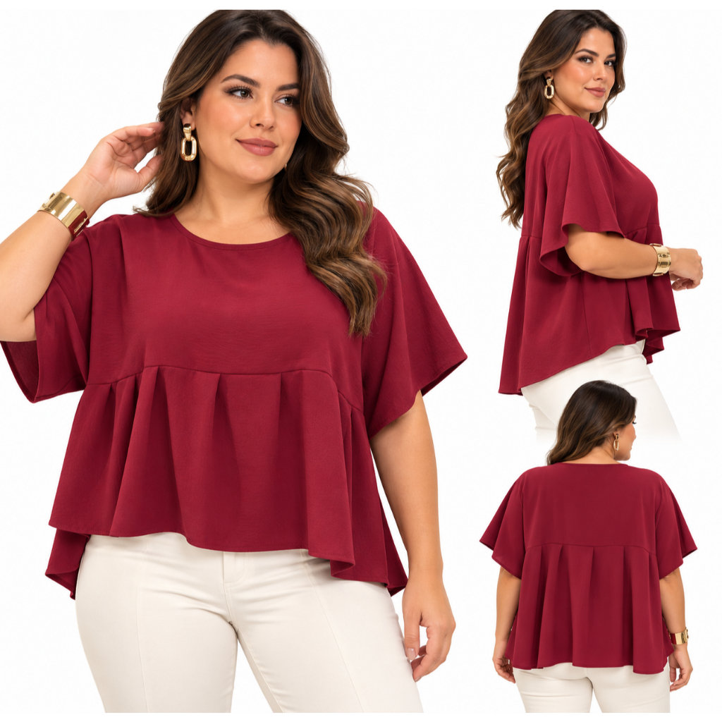 Blusa Bata Feminina Soltinha Ampla Estilosa Capa Boho Chic Tendência — imagem 2 de 2