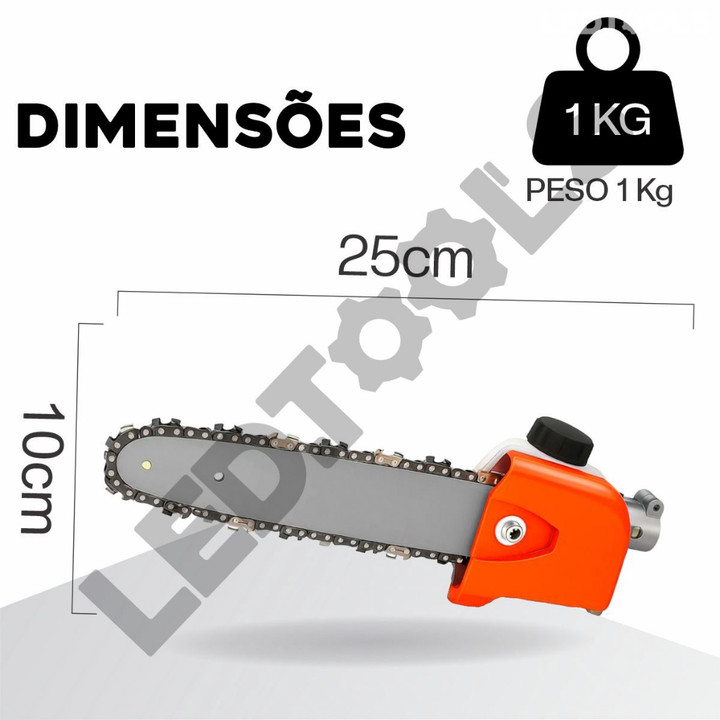 Motopoda Ponteira Podador de Galhos Roçadeira Importadas Sabre 30cm Nakasaki 28mm Com 9 Estrias — imagem 2 de 2