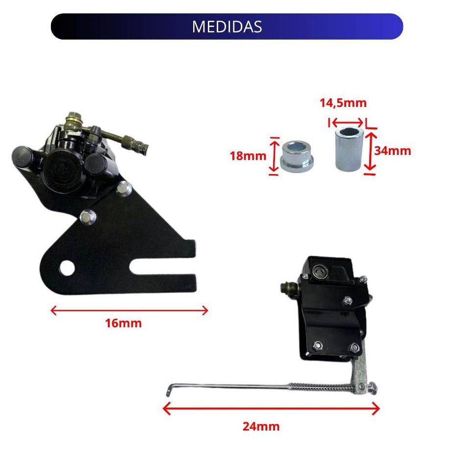 Sistema Freio Traseiro À Disco Start 150 Titan 150 Titan 125 Fan 125 Start Kit Freio Adaptação — imagem 2 de 2