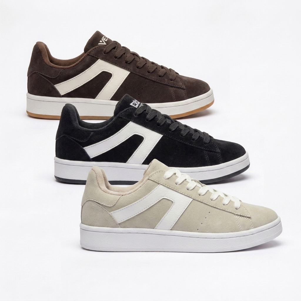 Tênis Casual Feminino Moderno Masculino Estiloso Camurça Confortável Resistente Lançamento Unissex